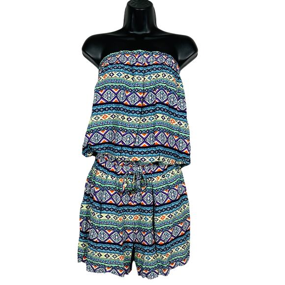 NEW! Grifflin Paris Jumper Romper Casual Shorts Strapless Summer Casual - L - Picture 1 of 5
